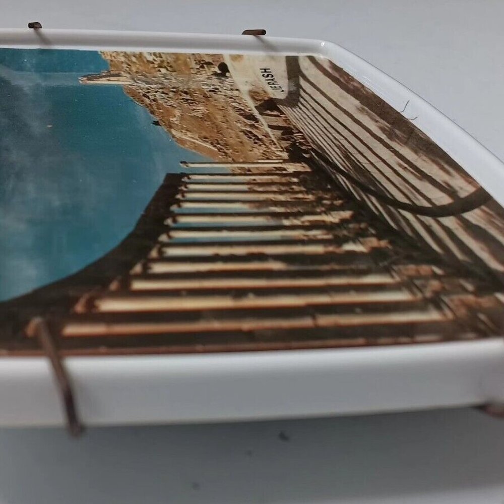 Vintage Jerash Jordan Ornamin Melamine Picture Trinket Dish Roman Architecture - Picture 6 of 13